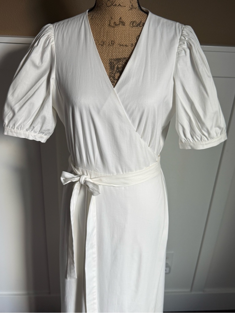 Reformation White Wrap Midi Dress XL NWT Cottagecore Capsule Cotton - Picture 4 of 11